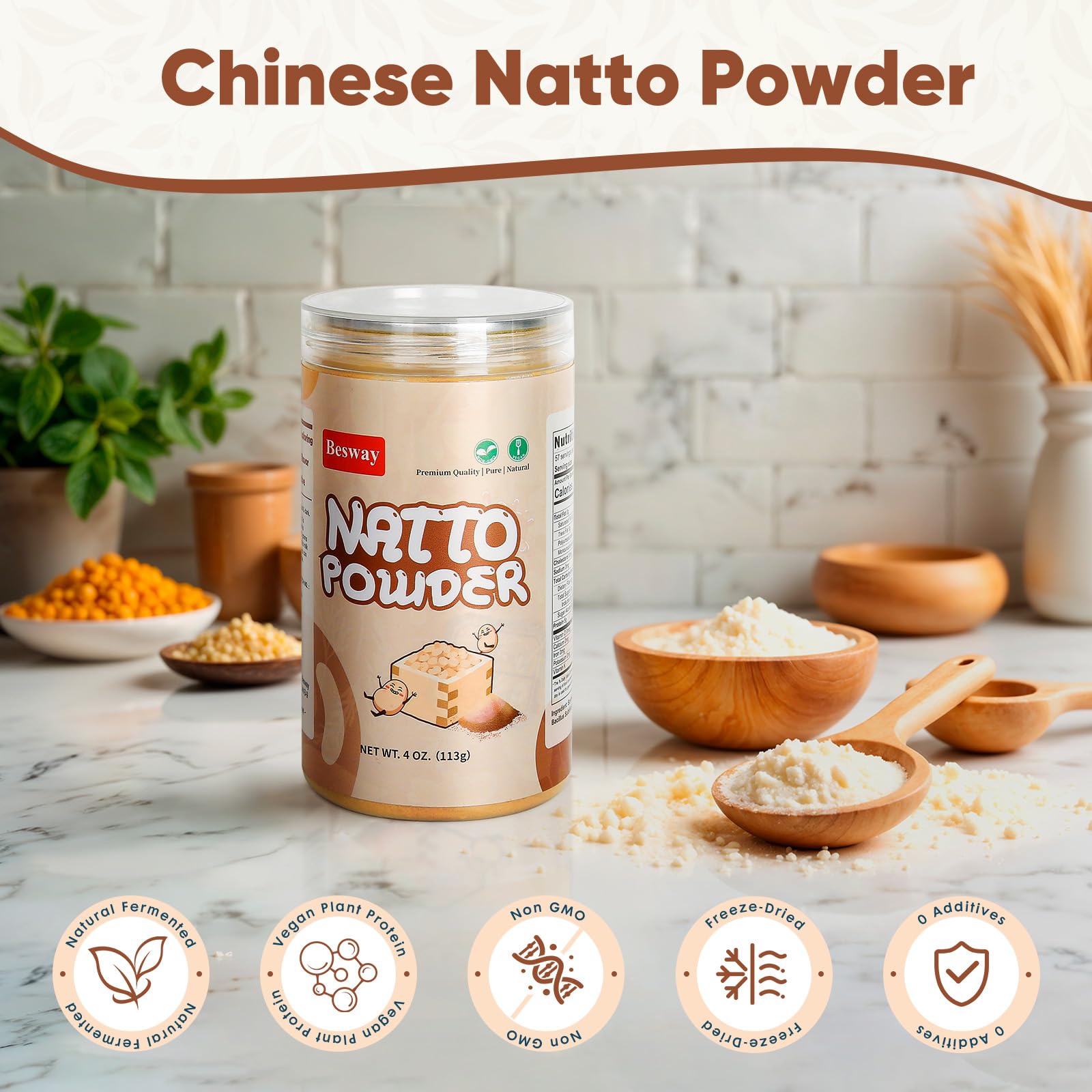 Amazon.com : Natto Powder 4oz Freeze-Dried Superfood Fermented